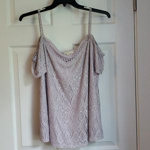 NY.LA PLUS Lace off the shoulder shirt